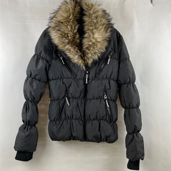 Superdry Jacke Marl Racer Faux Fur 